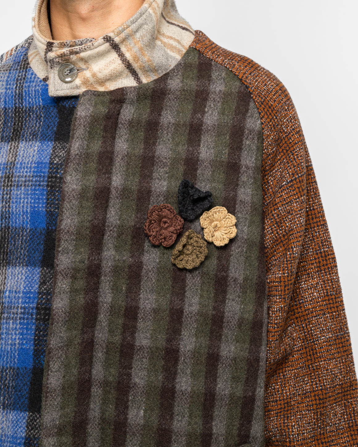 Song for the Mute - Flight Coat - Multi Checkered Wool - UP THERE