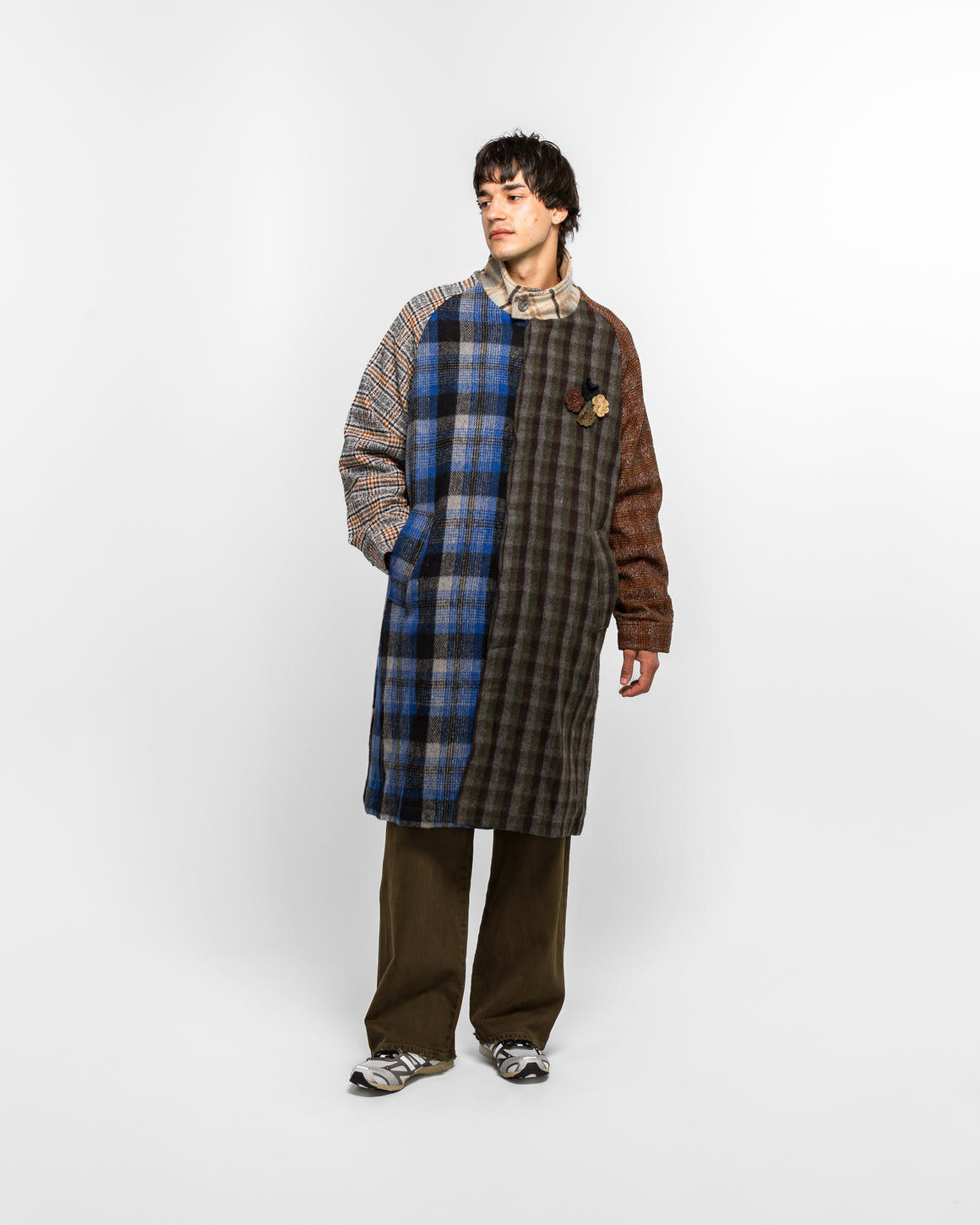 Song for the Mute - Flight Coat - Multi Checkered Wool - UP THERE