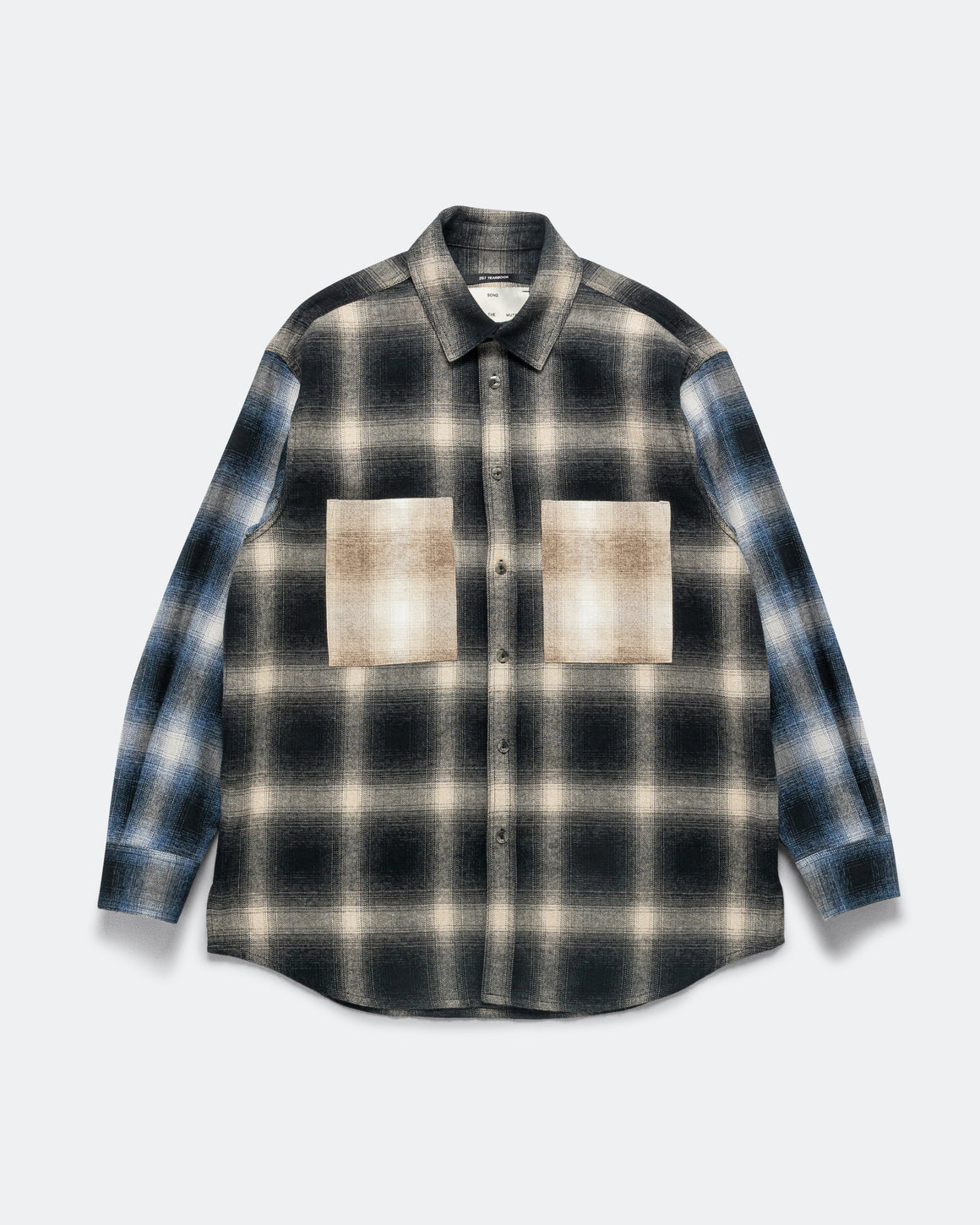 Song for the Mute - Pleated Box LS Shirt - Black Tartan Check - UP THERE