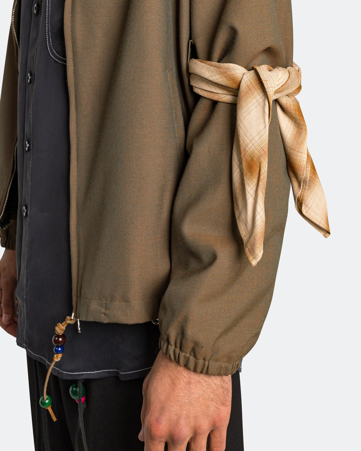 Song for the Mute - Slim Coach Jacket - Brown Chambre Gabardine - UP THERE