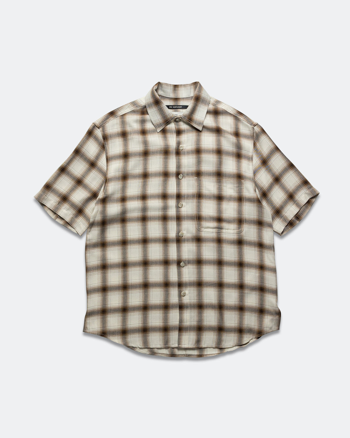 Song for the Mute - SS Oversized Shirt - White Ombre Check - UP THERE