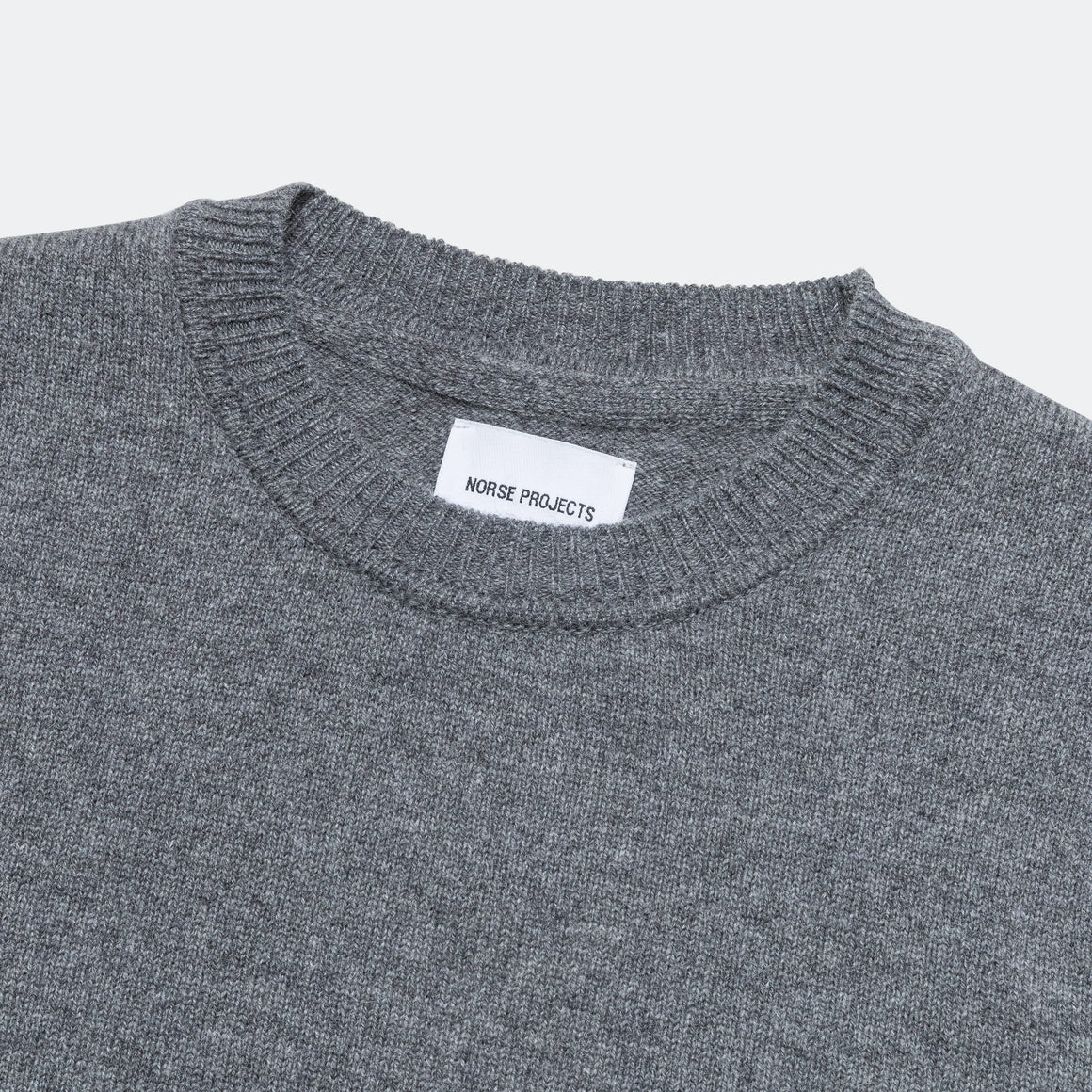 Norse Projects - Sigfred Lambswool - Grey Melange - UP THERE