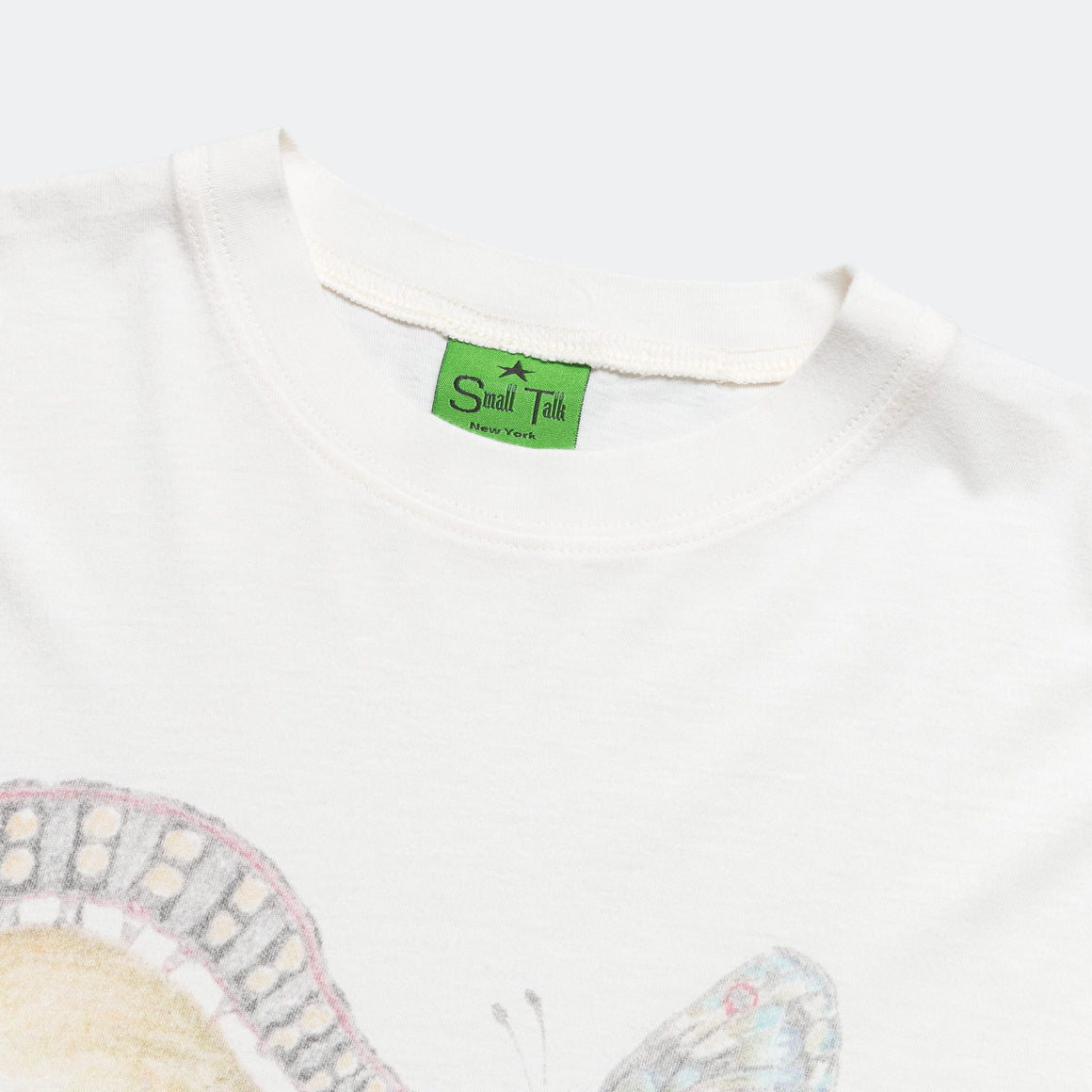 Small Talk - Butterfly Caterpillar Tee - White - UP THERE