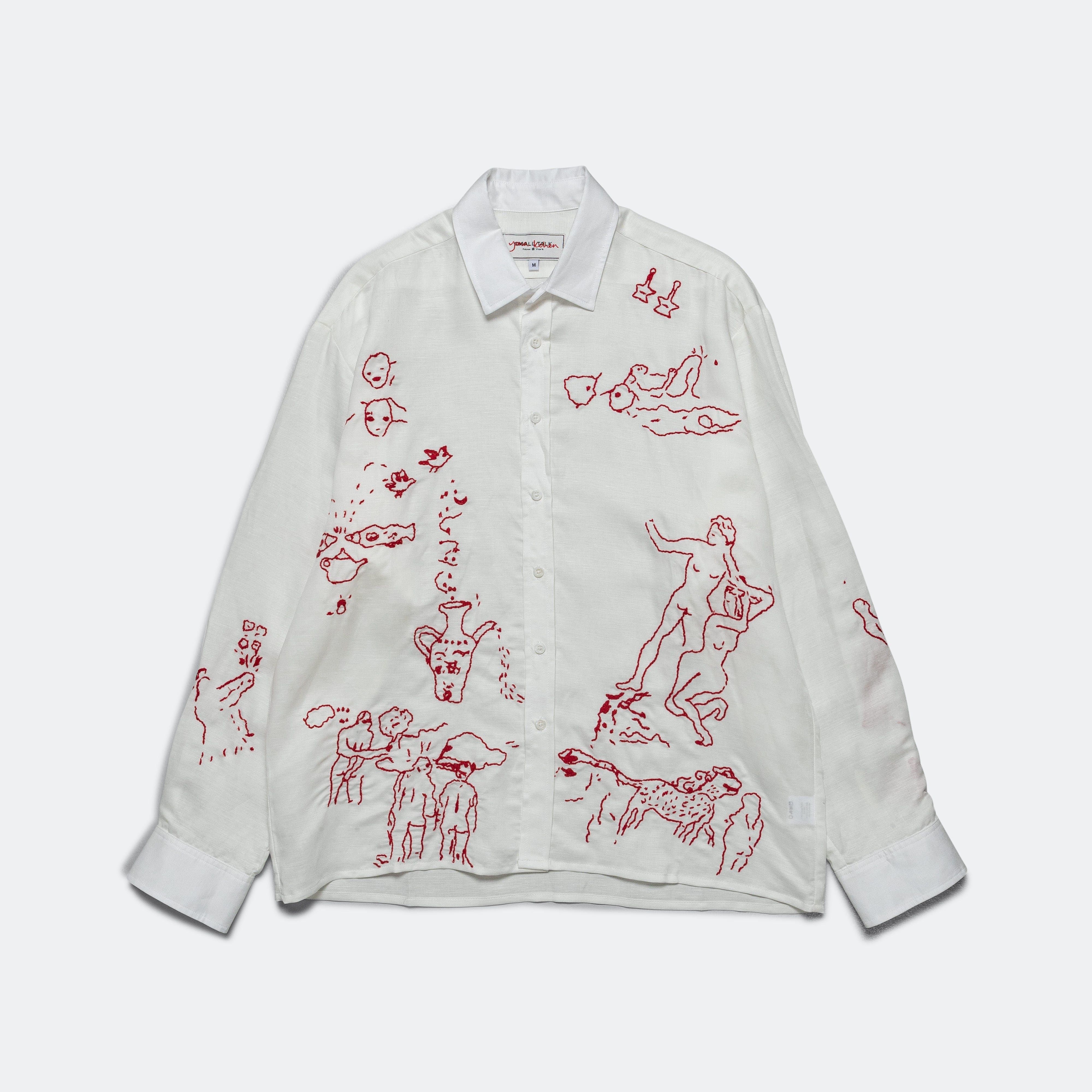 Small Talk Yona Kohen Embroidered Dress Shirt - White | UP THERE