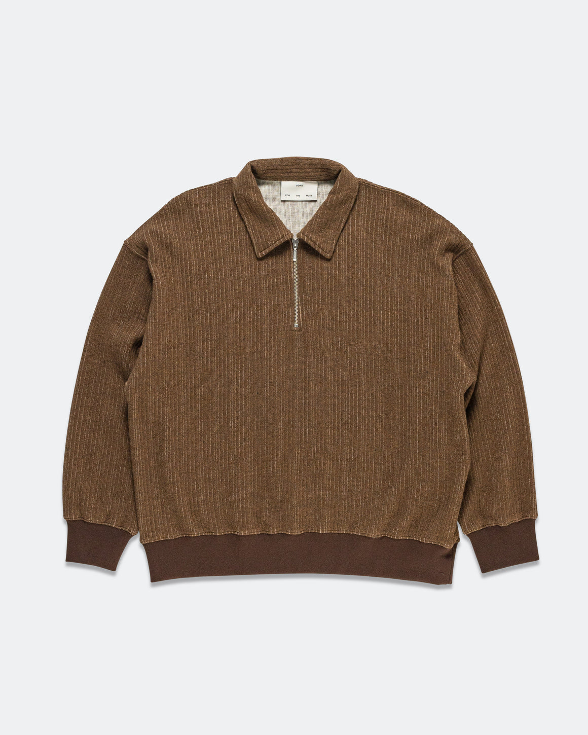 Song for the Mute - Classic Collar Zip Pullover - Brown - UP THERE
