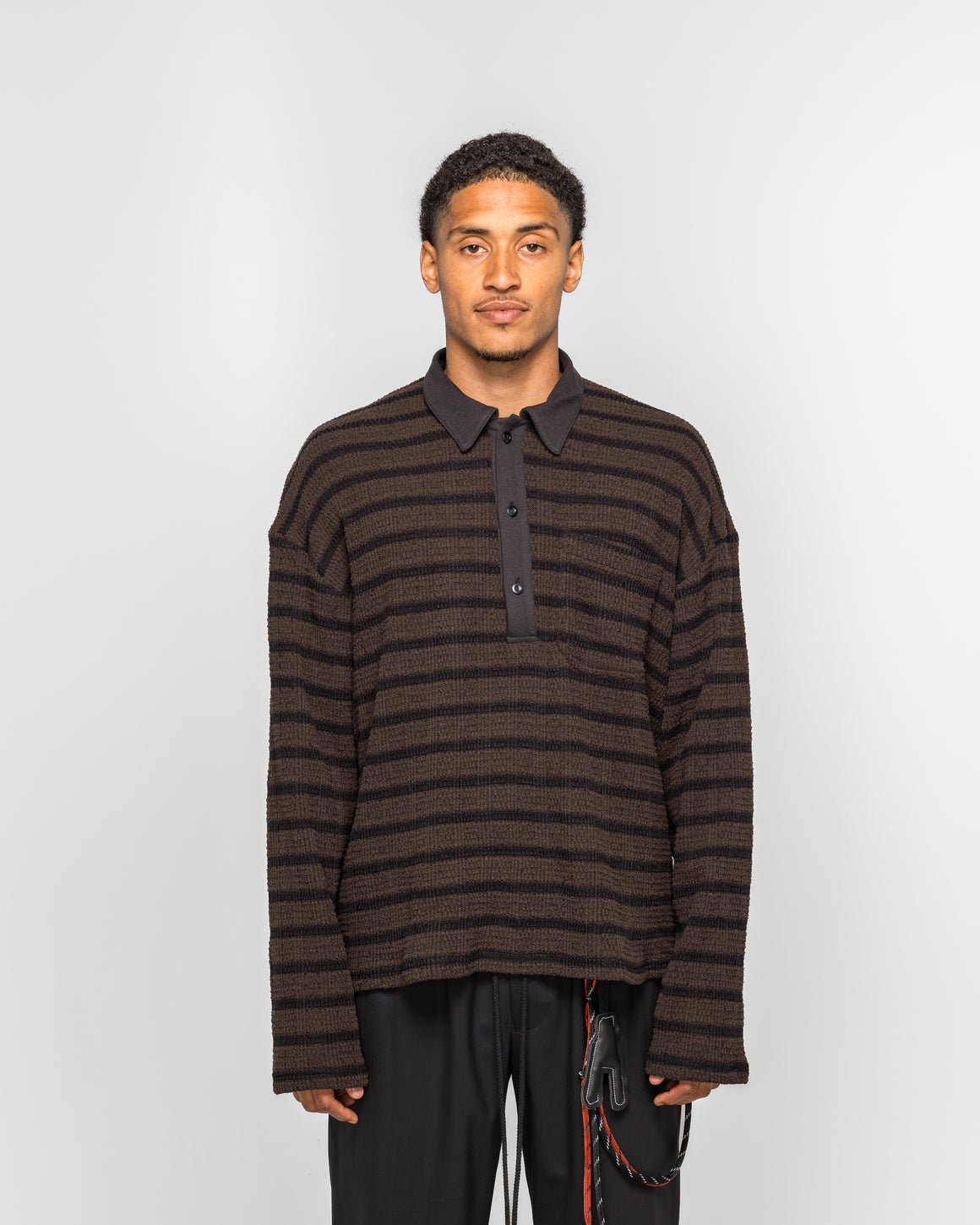 Song for the Mute - LS Polo - Brown Piano Knit - UP THERE