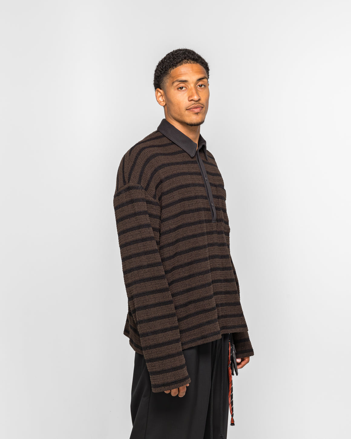 Song for the Mute - LS Polo - Brown Piano Knit - UP THERE