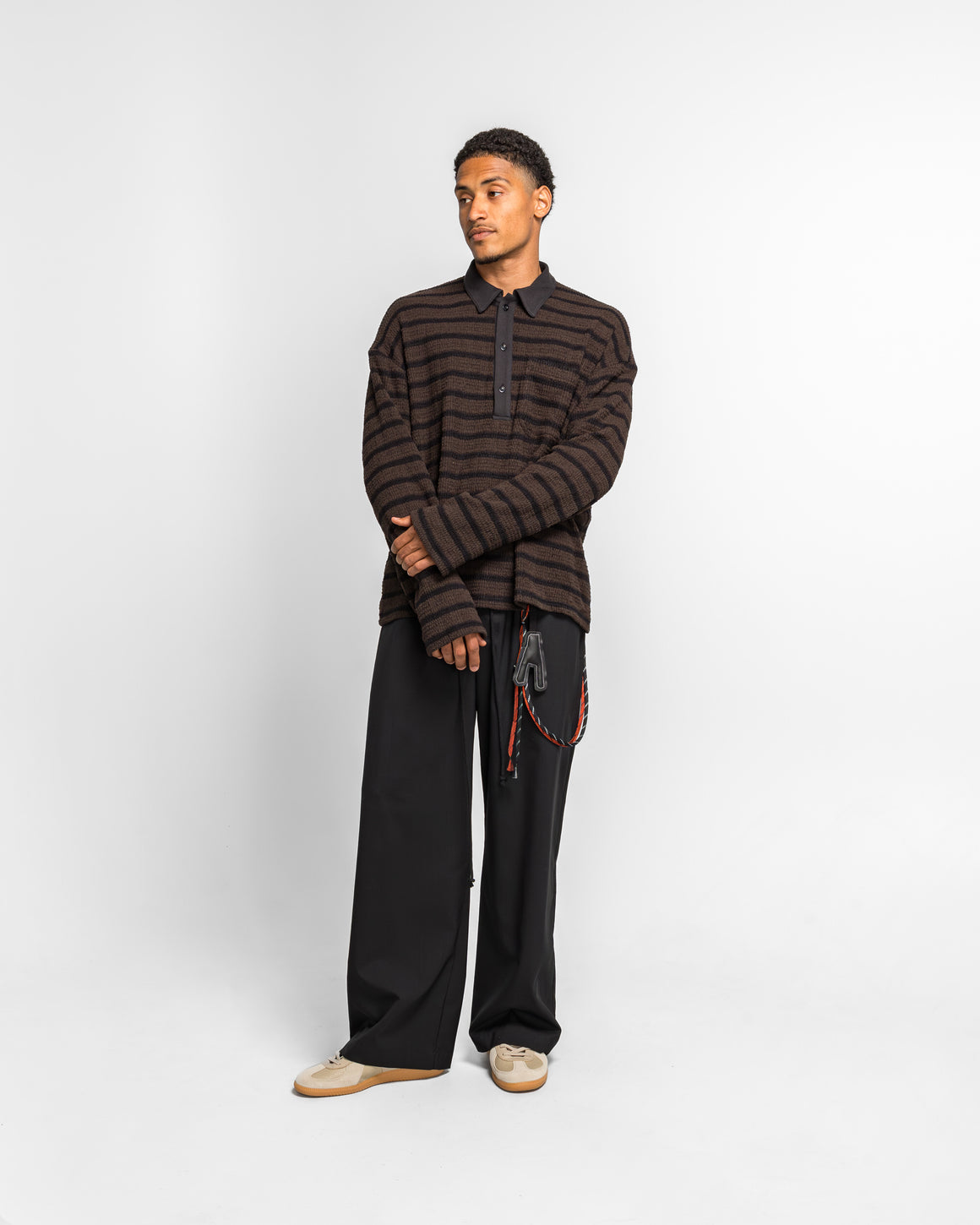 Song for the Mute - LS Polo - Brown Piano Knit - UP THERE