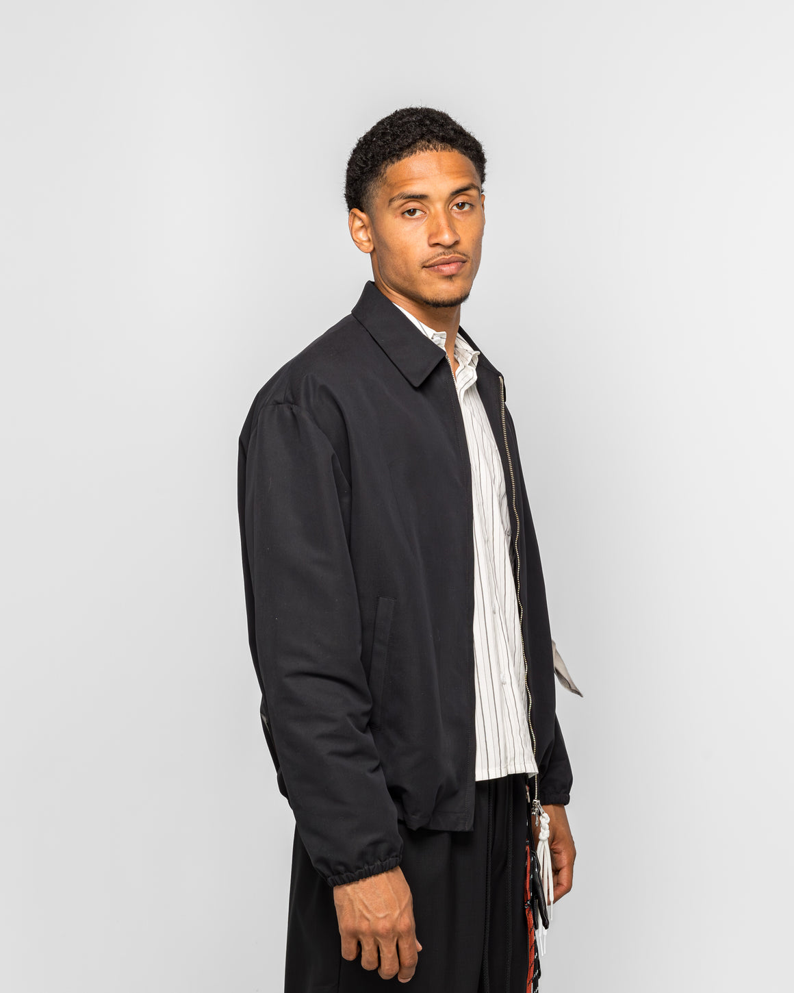 Song for the Mute - Slim Coach Jacket - Black Peach Poly - UP THERE