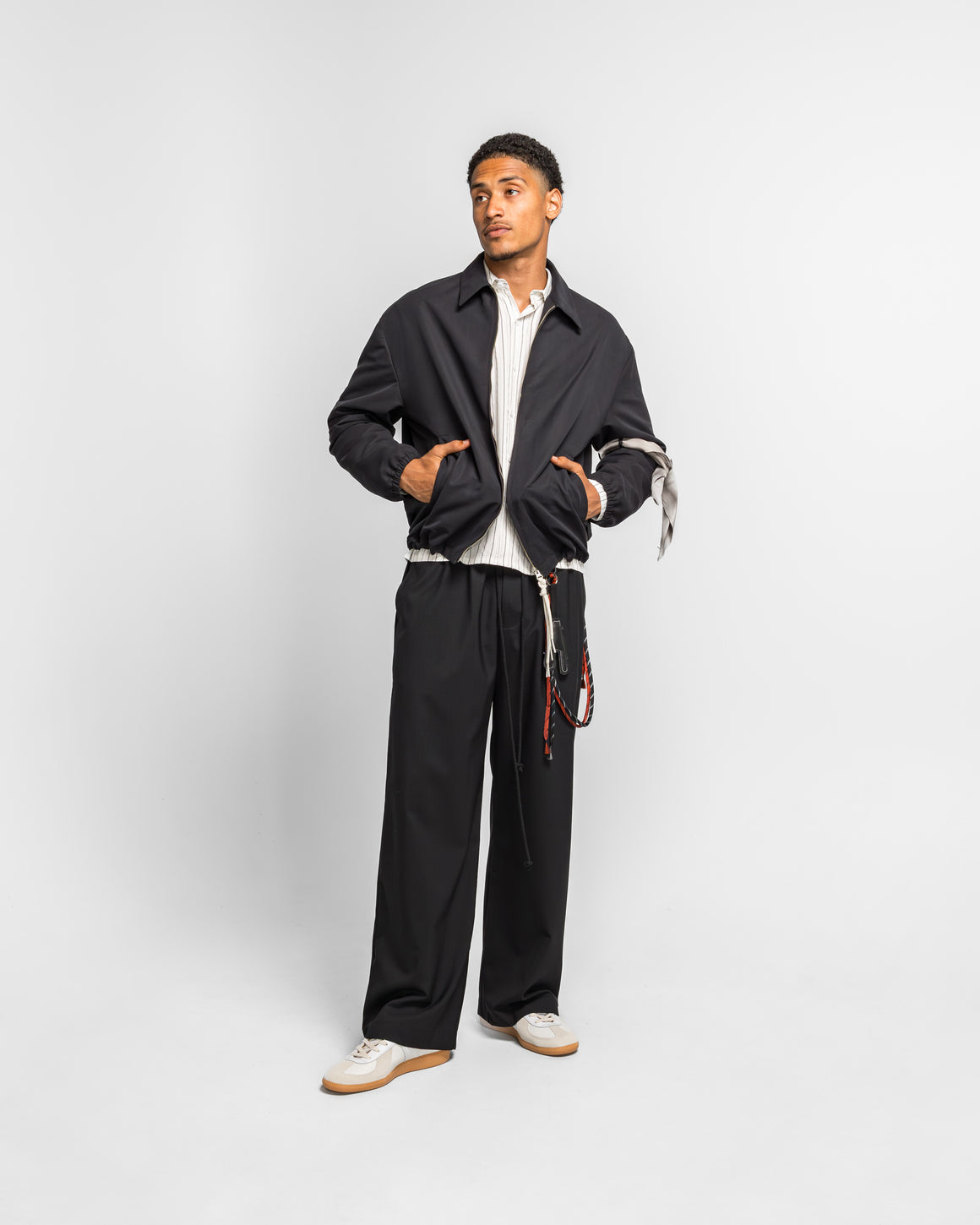 Song for the Mute - Slim Coach Jacket - Black Peach Poly - UP THERE