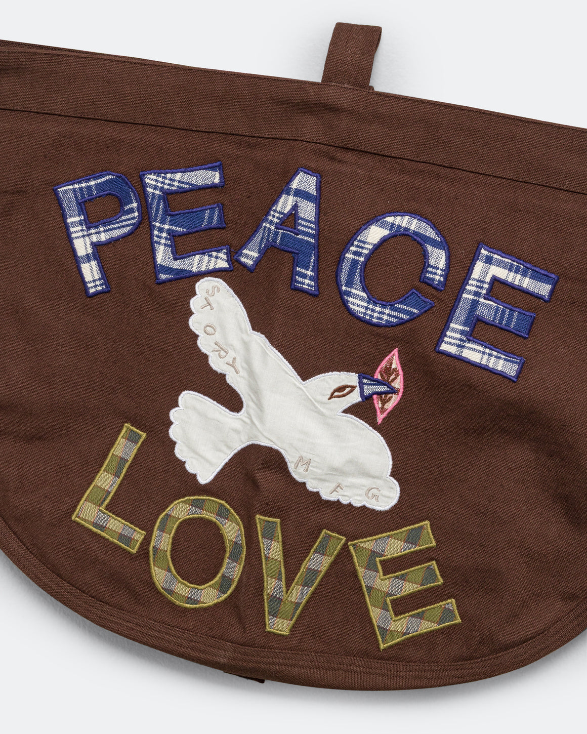 Story mfg. - Big Shop Tote - Peace And Love Hand Applique - UP THERE