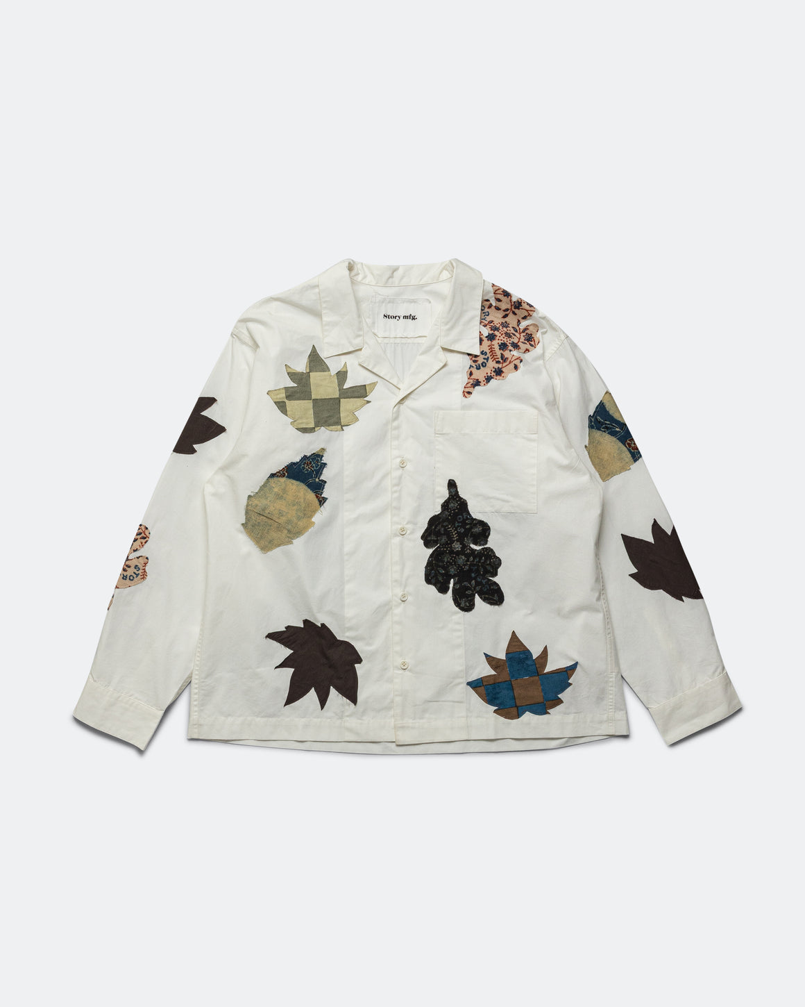 Story mfg. - Greetings LS Shirt - Ecru Leaf Scatter - UP THERE