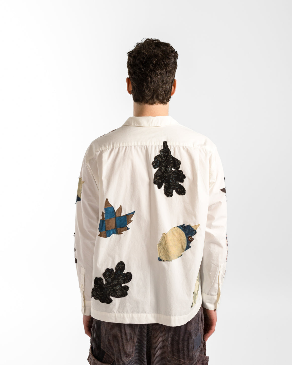 Story mfg. - Greetings LS Shirt - Ecru Leaf Scatter - UP THERE