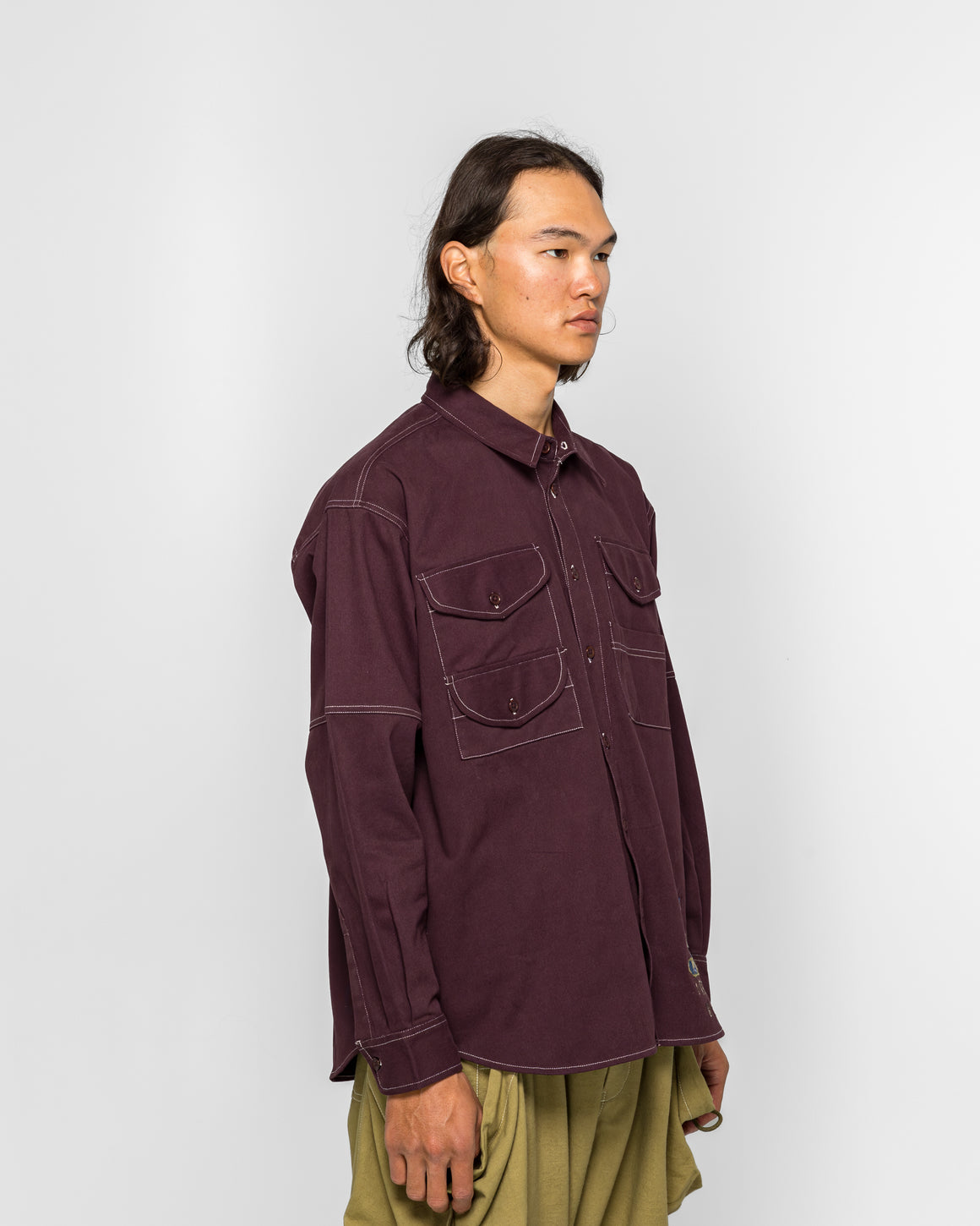 Story mfg. - Harvest Shirt - Purple Fish Hand Applique - UP THERE