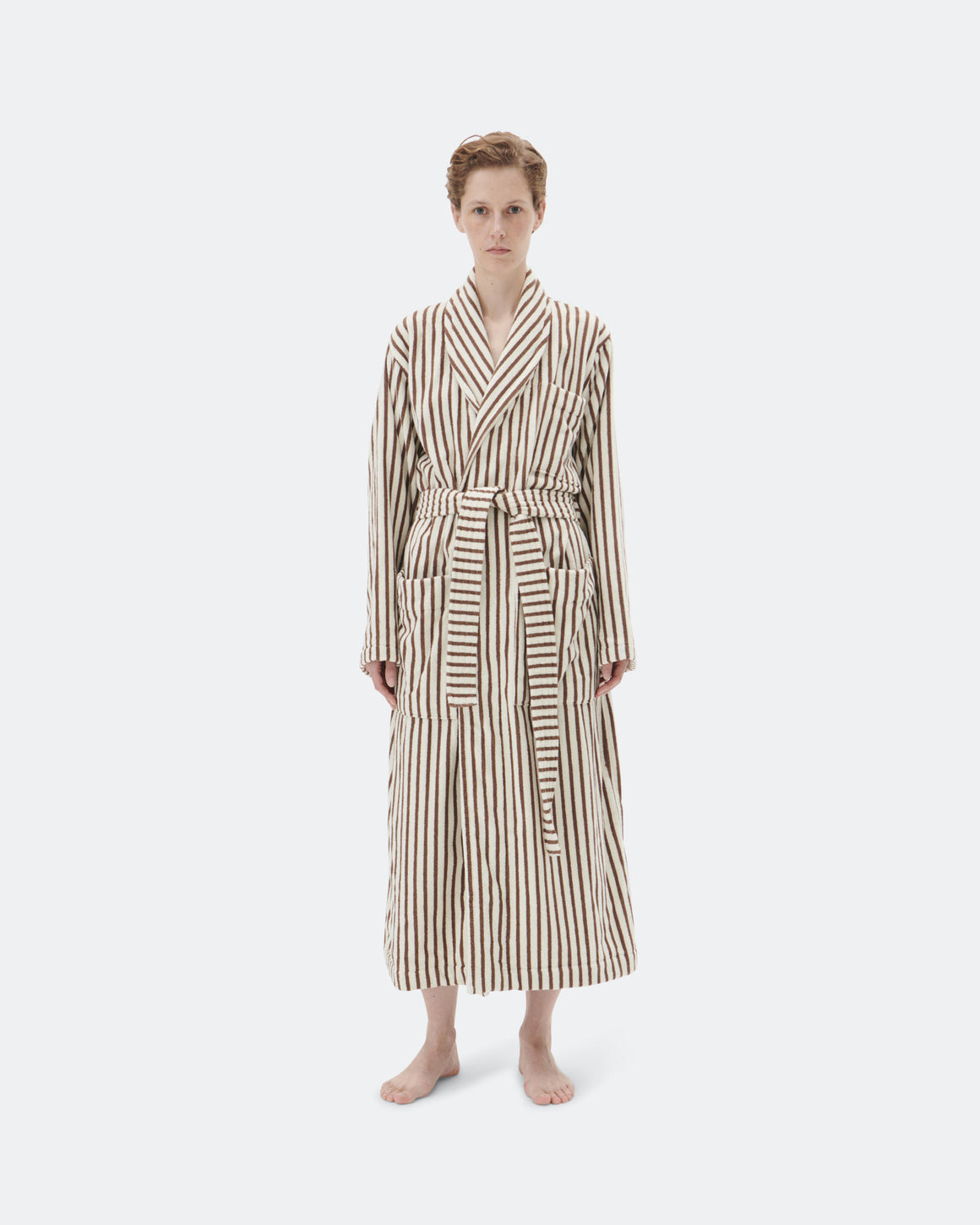 Tekla - Classic Bathrobe - Kodiak Stripes - UP THERE