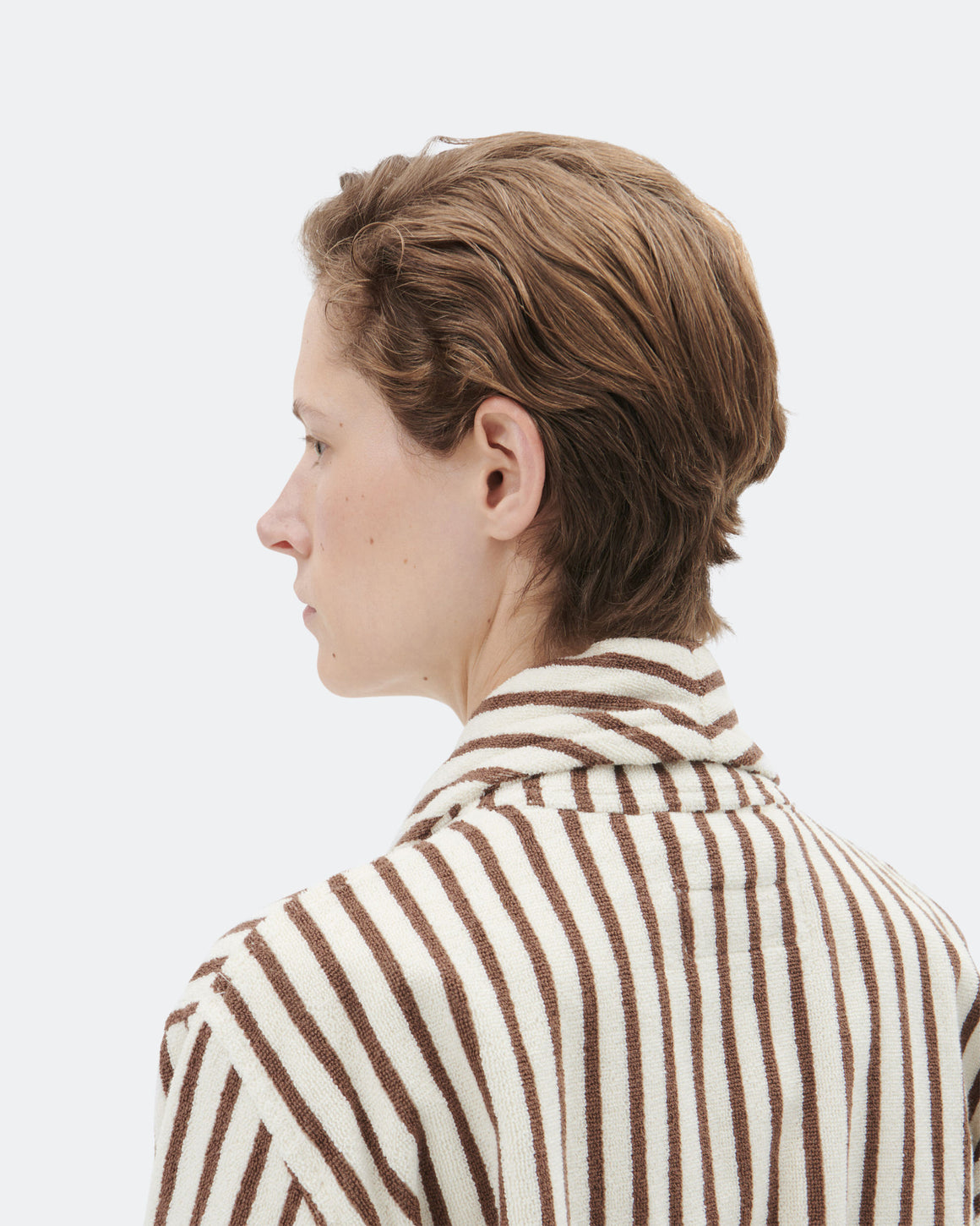 Tekla - Classic Bathrobe - Kodiak Stripes - UP THERE