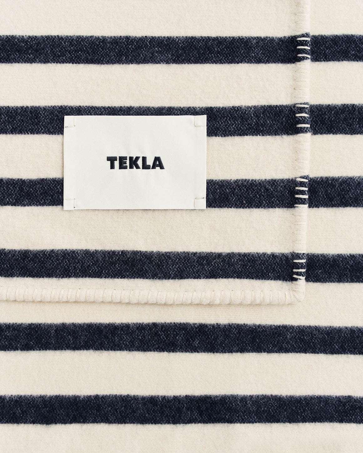 Tekla - Lambswool Blanket - Magpie Stripes - UP THERE