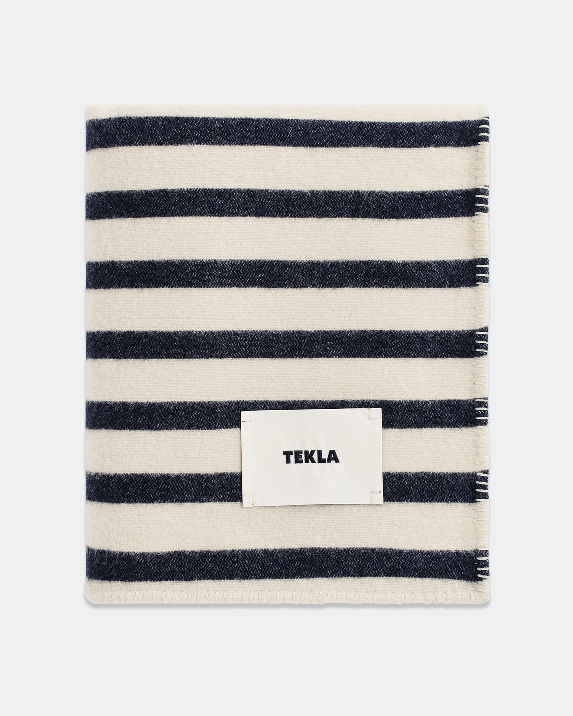 Tekla - Lambswool Blanket - Magpie Stripes - UP THERE
