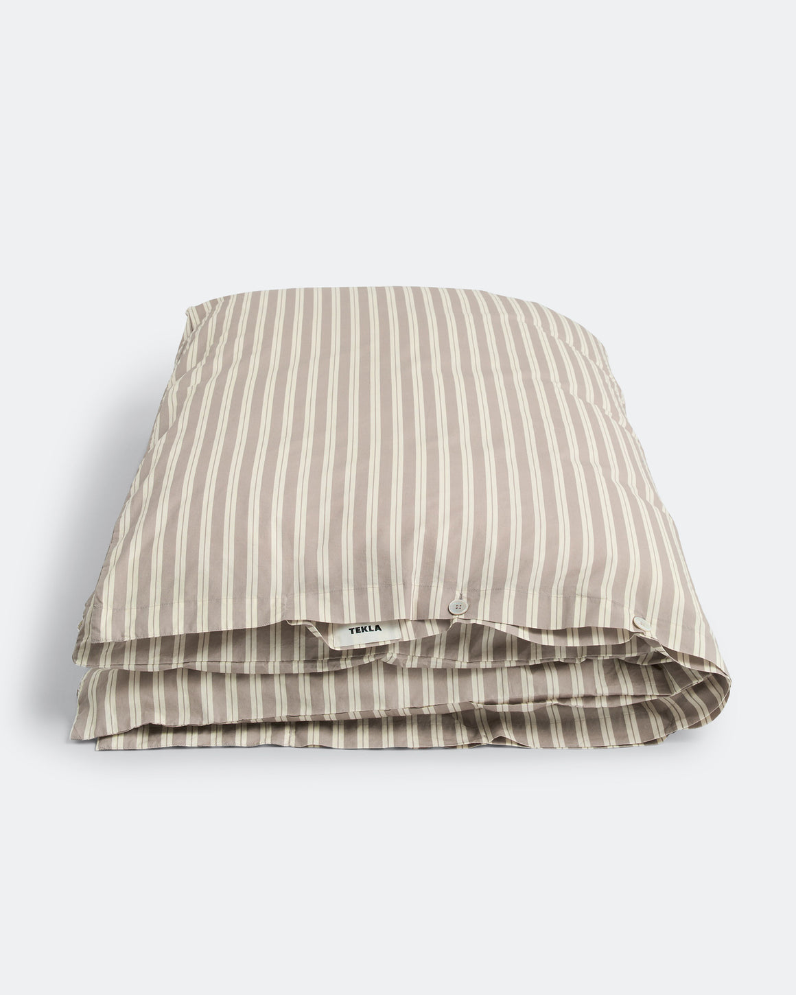 Tekla - Percale Duvet Cover - Clay Stripes - UP THERE