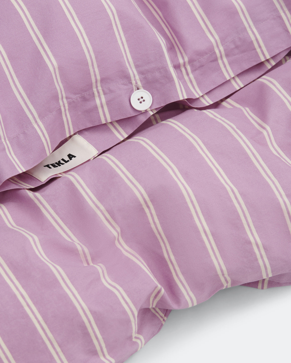 Tekla - Percale Duvet Cover - Mallow Pink Stripes - UP THERE