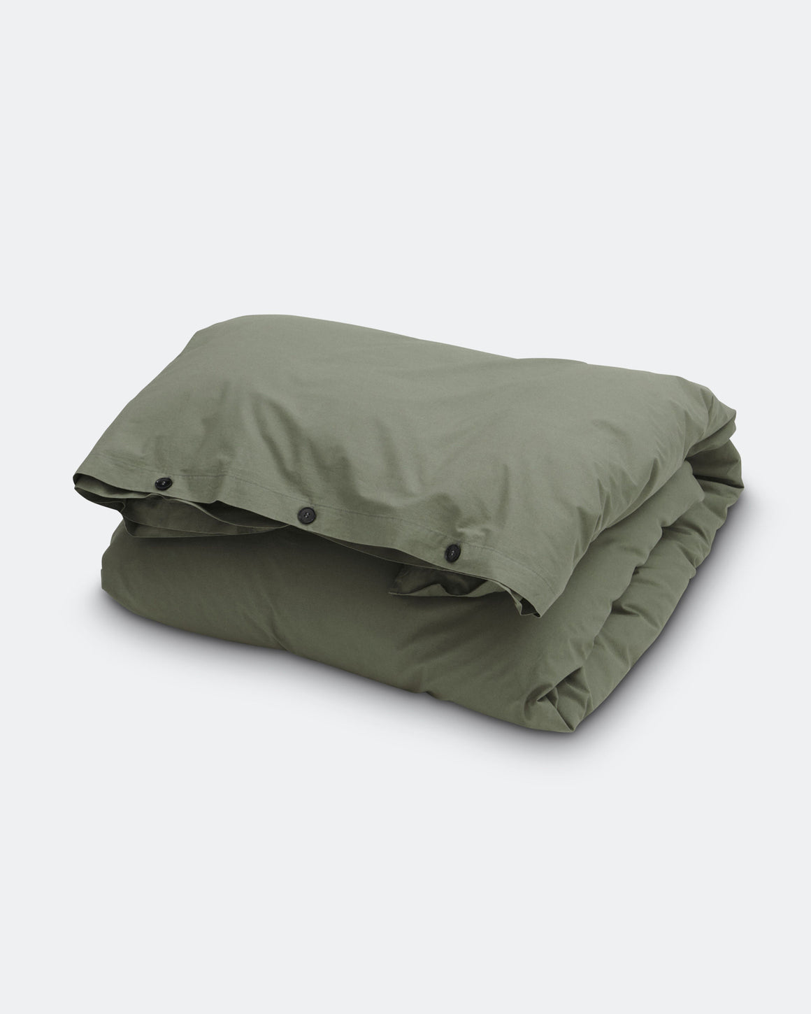 Tekla - Percale Duvet Cover - Olive Green - UP THERE