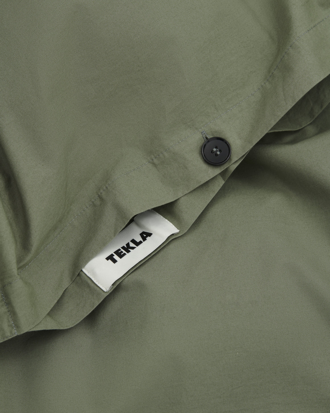 Tekla - Percale Duvet Cover - Olive Green - UP THERE