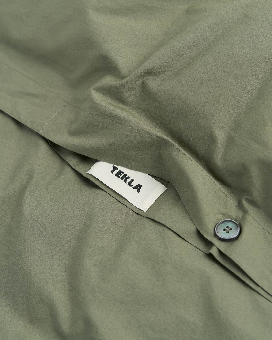 Tekla - Percale Duvet Cover - Olive Green - UP THERE