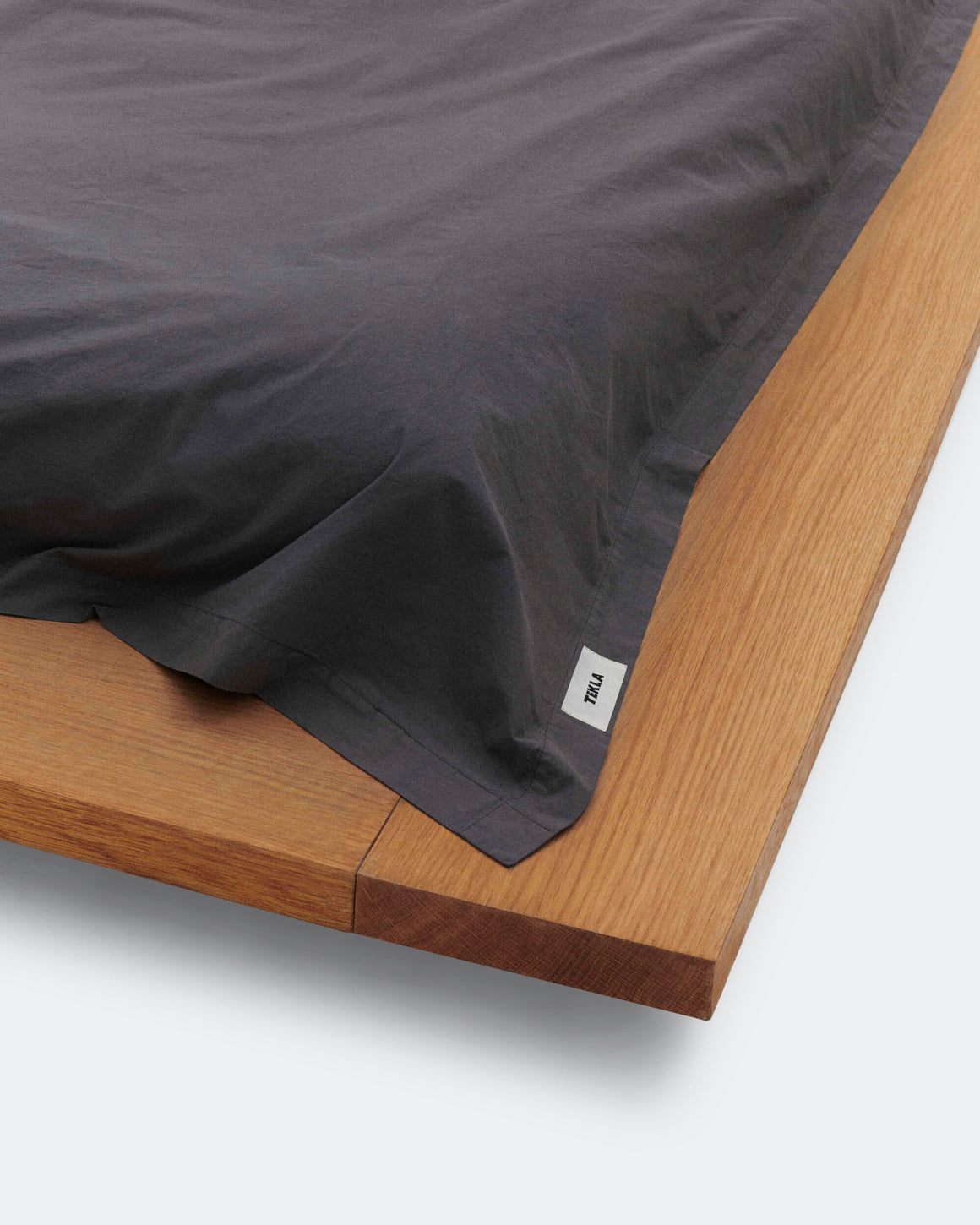 Tekla - Percale Fitted Sheet - Dark Taupe - UP THERE