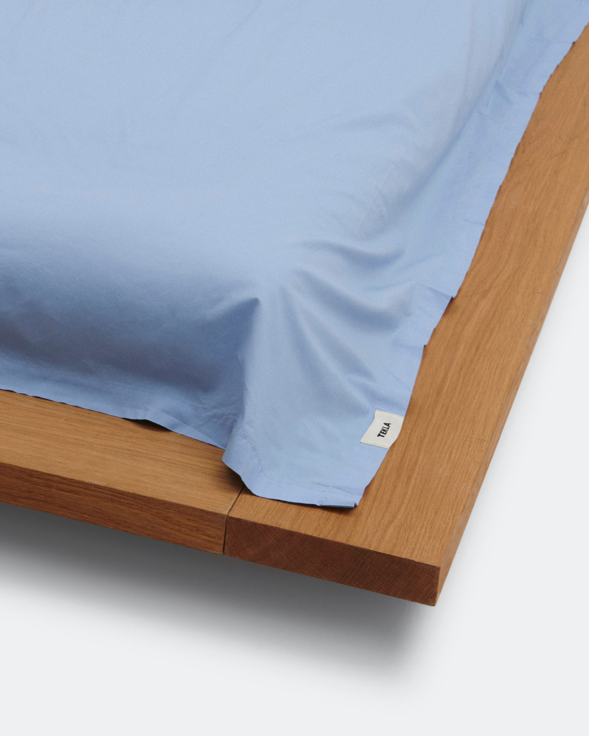 Tekla - Percale Fitted Sheet - Island Blue - UP THERE