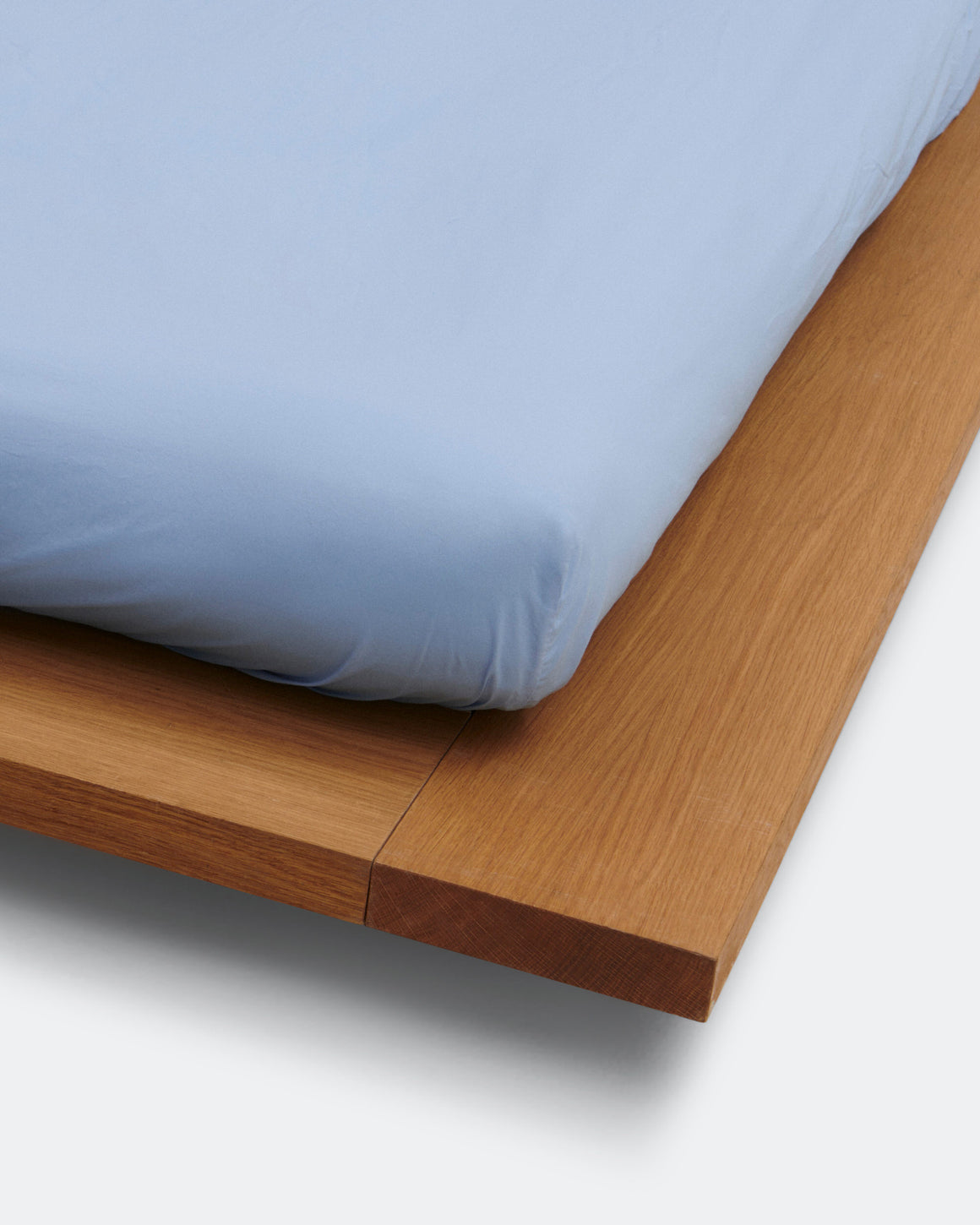 Tekla - Percale Fitted Sheet - Island Blue - UP THERE