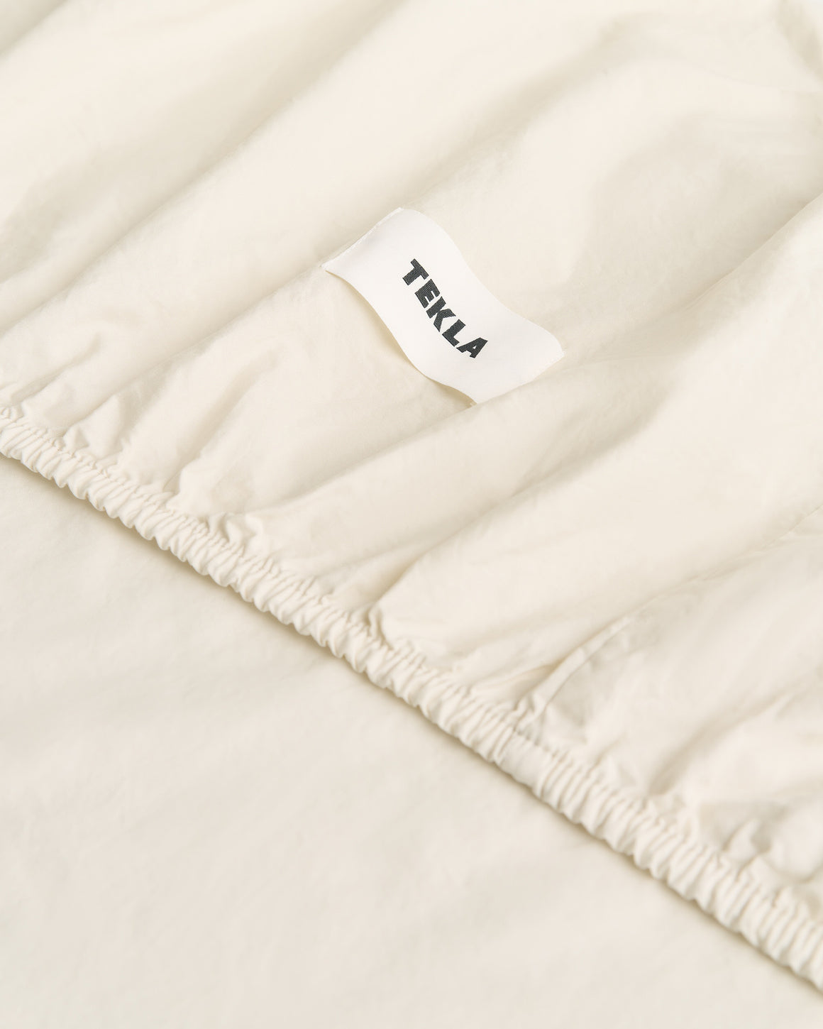 Tekla - Percale Fitted Sheet - Winter White - UP THERE