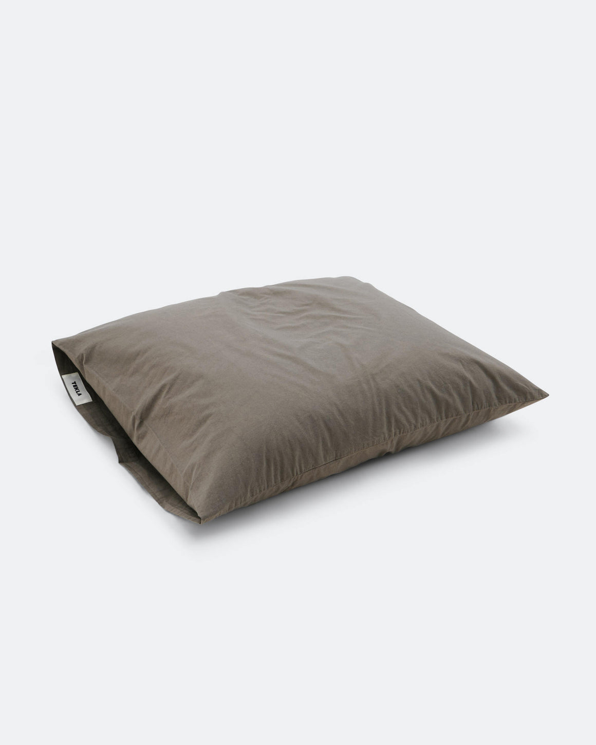 Tekla - Percale Pillow Case - Dark Taupe - UP THERE