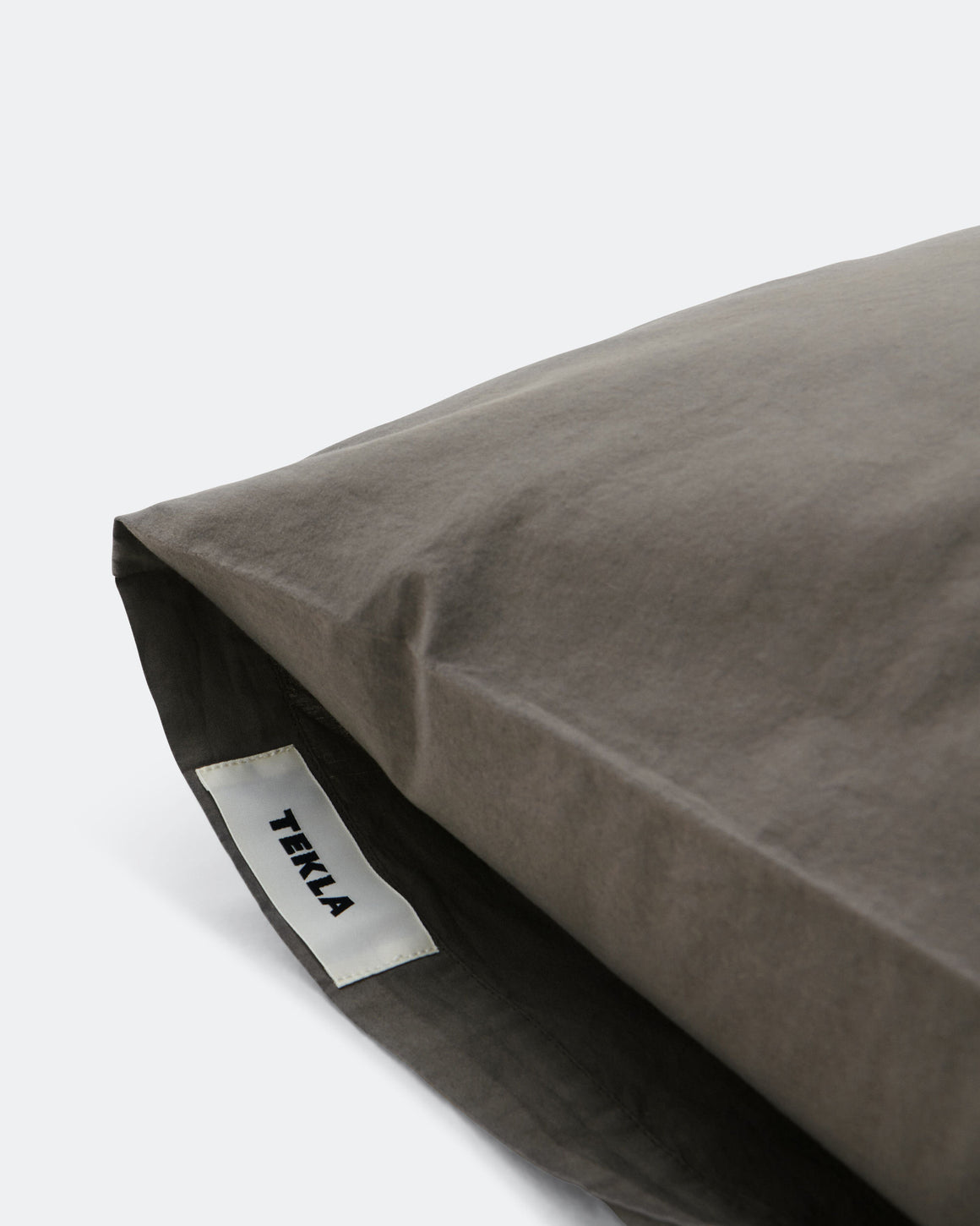 Tekla - Percale Pillow Case - Dark Taupe - UP THERE