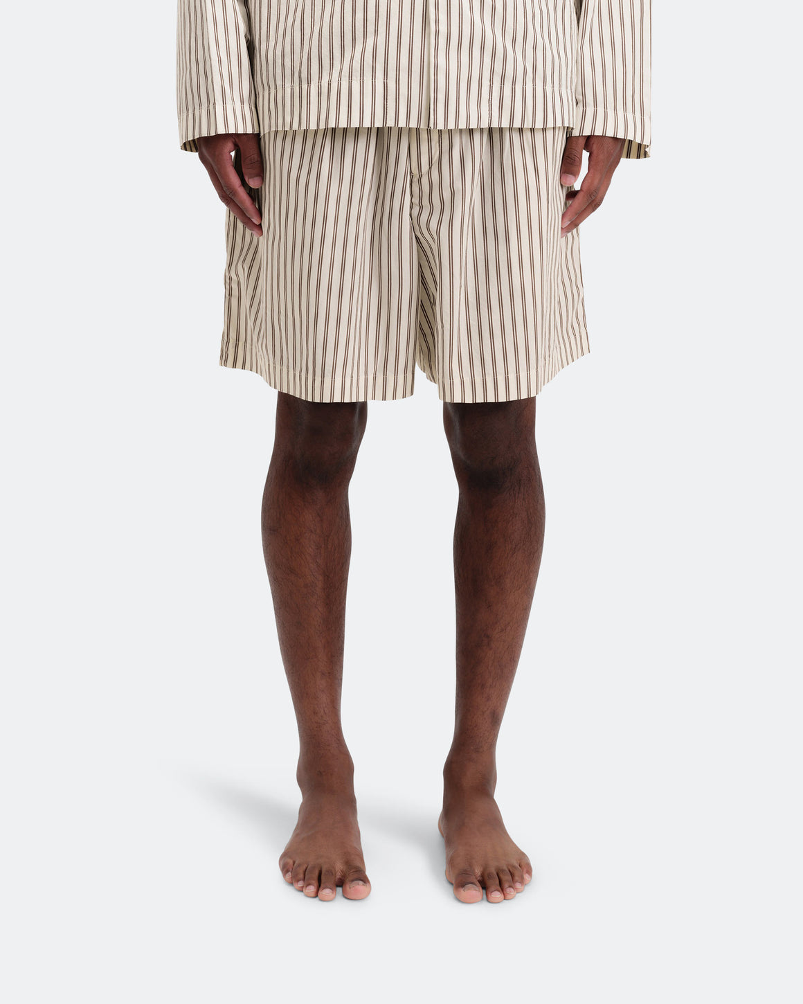 Tekla - Pyjama Shorts - Hopper Stripes Cotton Poplin - UP THERE