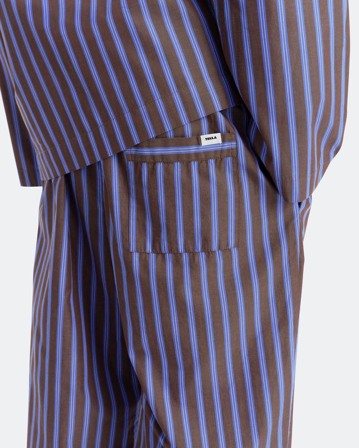 Tekla - Pyjama Pant - Chestnut Stripes - UP THERE