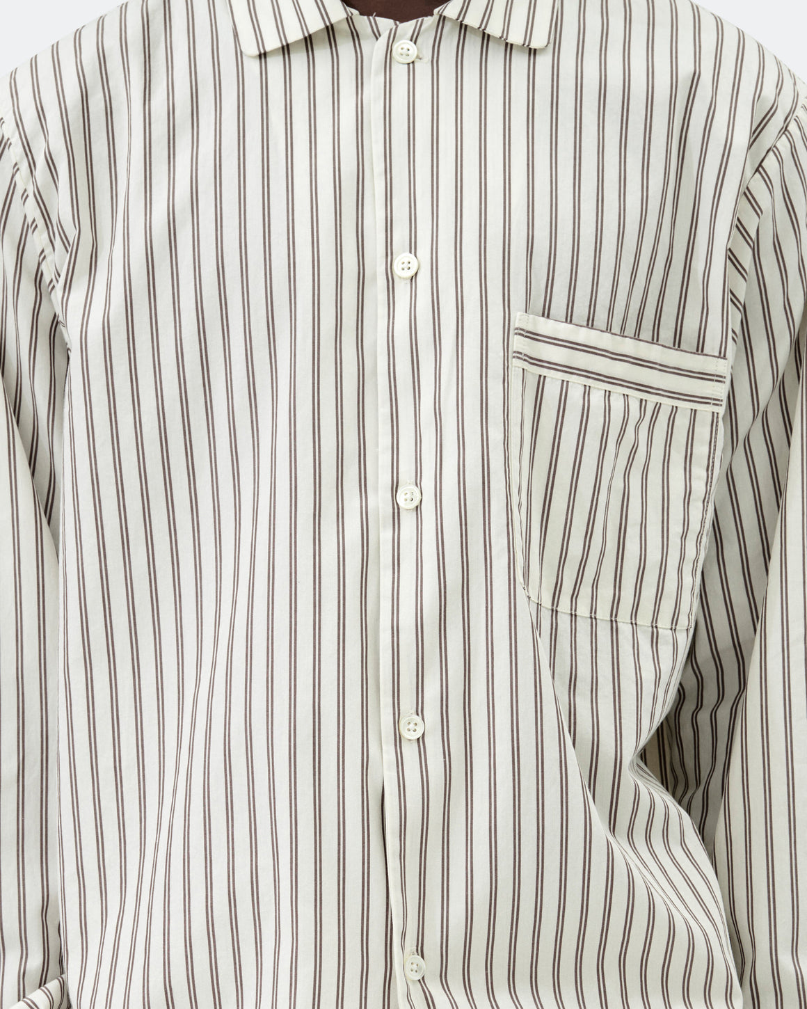 Tekla - Pyjama Shirt - Hopper Stripes Cotton Poplin - UP THERE