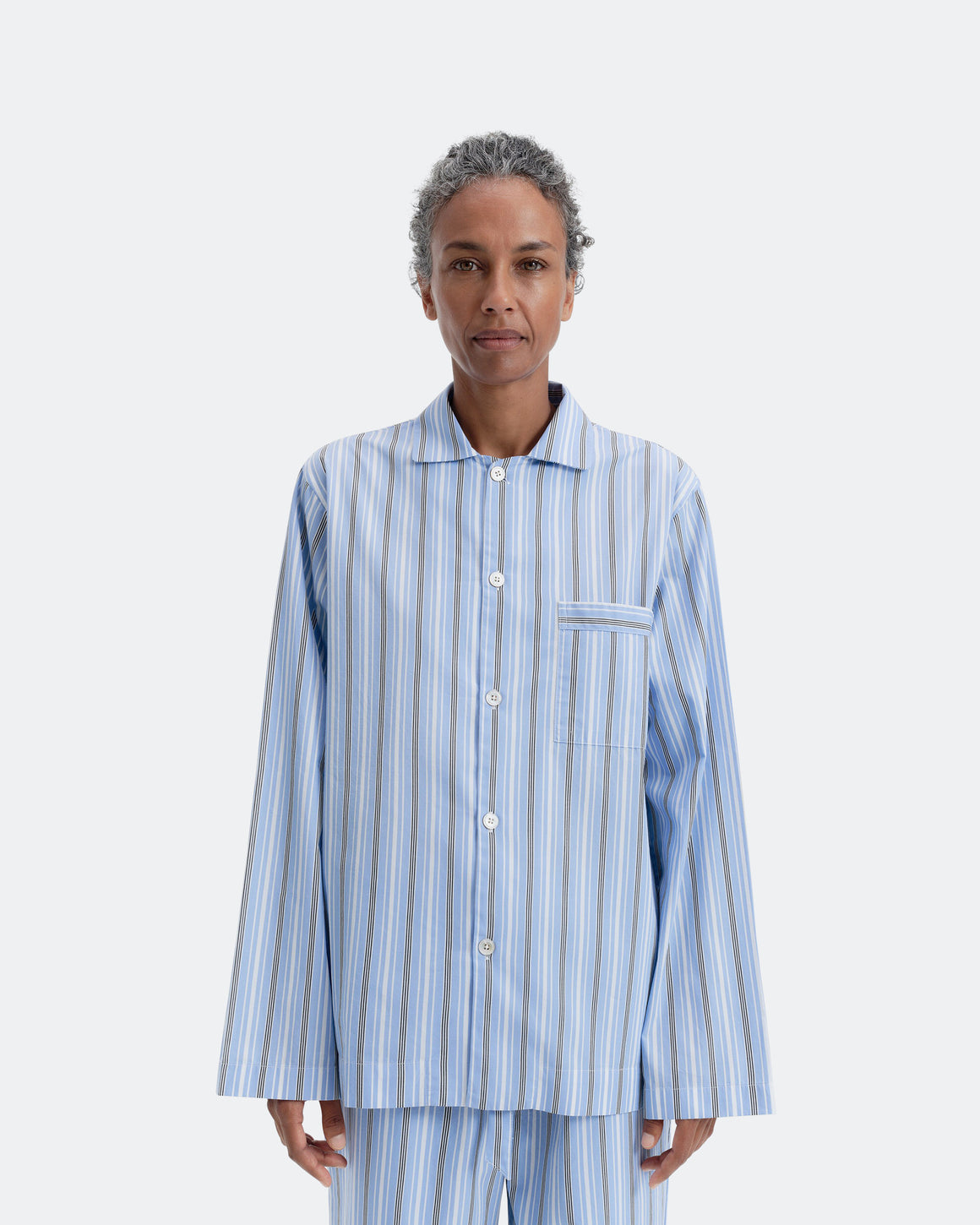 Tekla - Pyjama Shirt - Stave Stripes - UP THERE