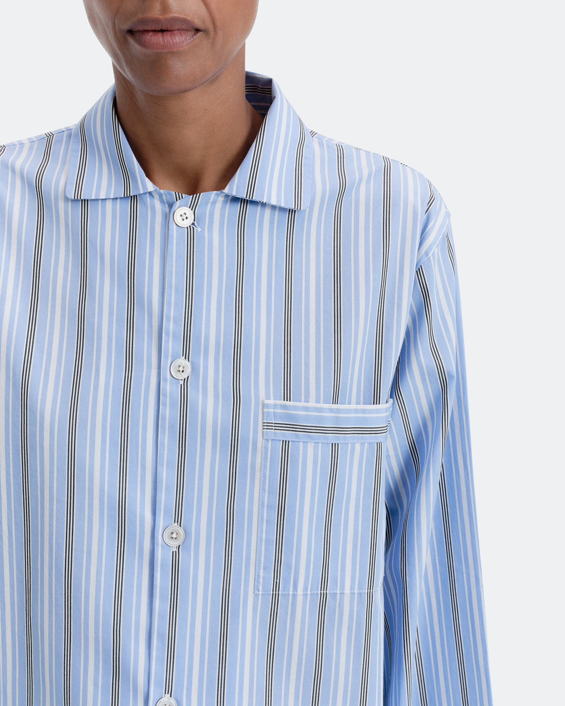 Tekla - Pyjama Shirt - Stave Stripes - UP THERE