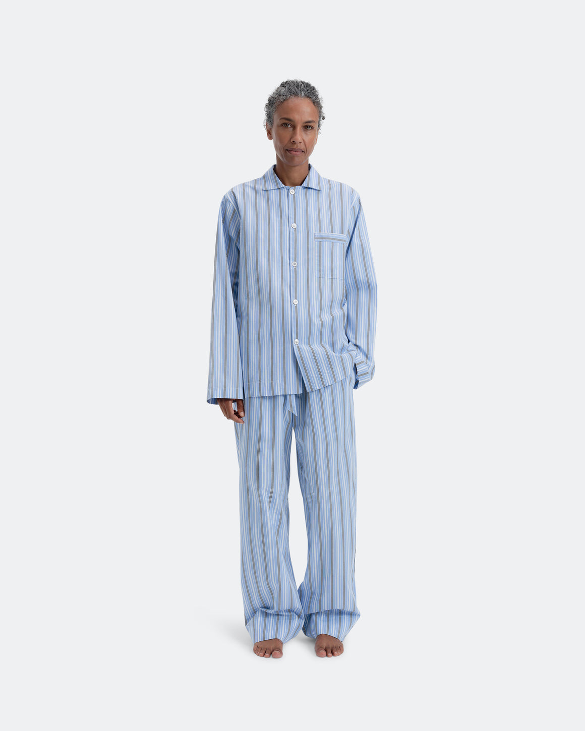 Tekla - Pyjama Shirt - Stave Stripes - UP THERE