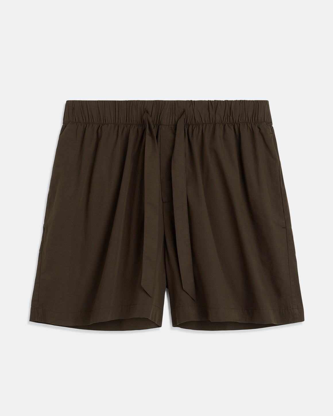 Tekla - Pyjama Shorts - Coffee Cotton Poplin - UP THERE