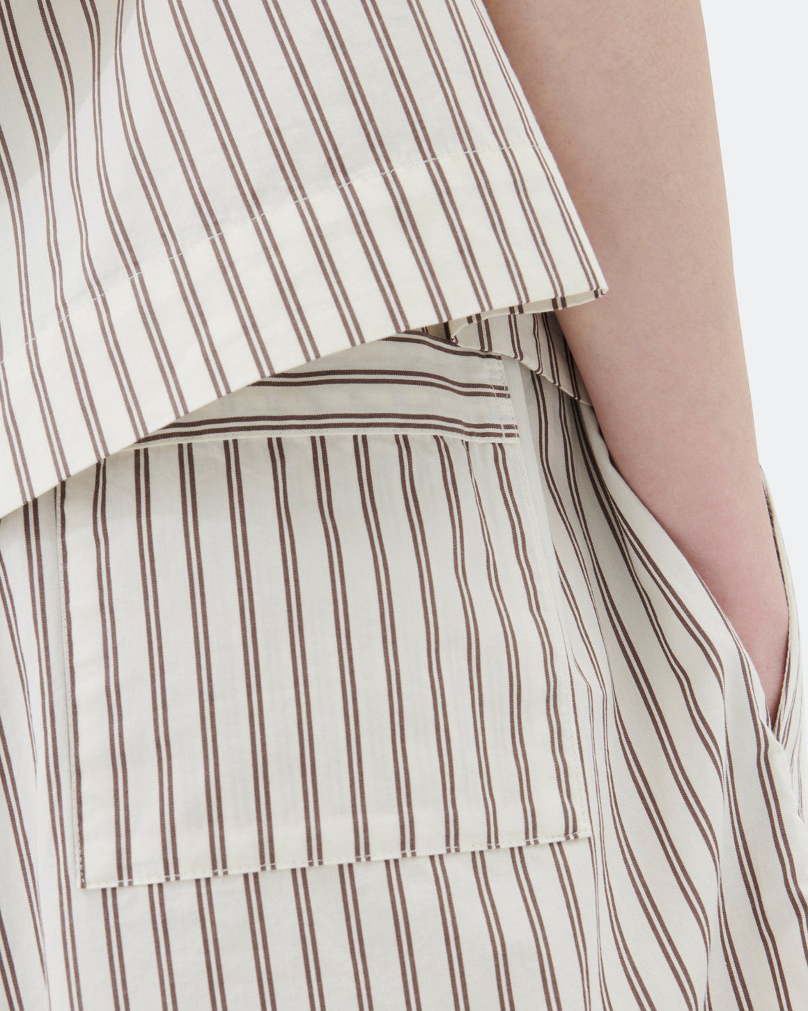 Tekla - Pyjama Shorts - Hopper Stripes Cotton Poplin - UP THERE