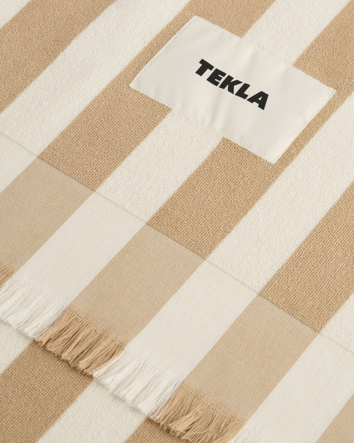 Tekla - Beach Towel Stripes - Almond Stripes - UP THERE