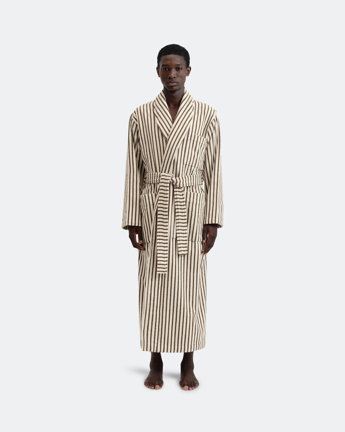 Tekla - Classic Bathrobe - Kodiak Stripes - UP THERE