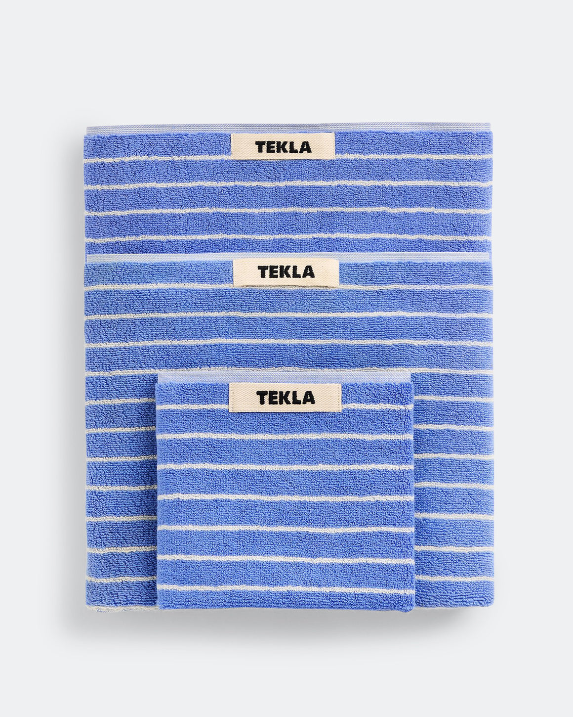 Tekla - Terry Towel - Clear Blue Stripes - UP THERE