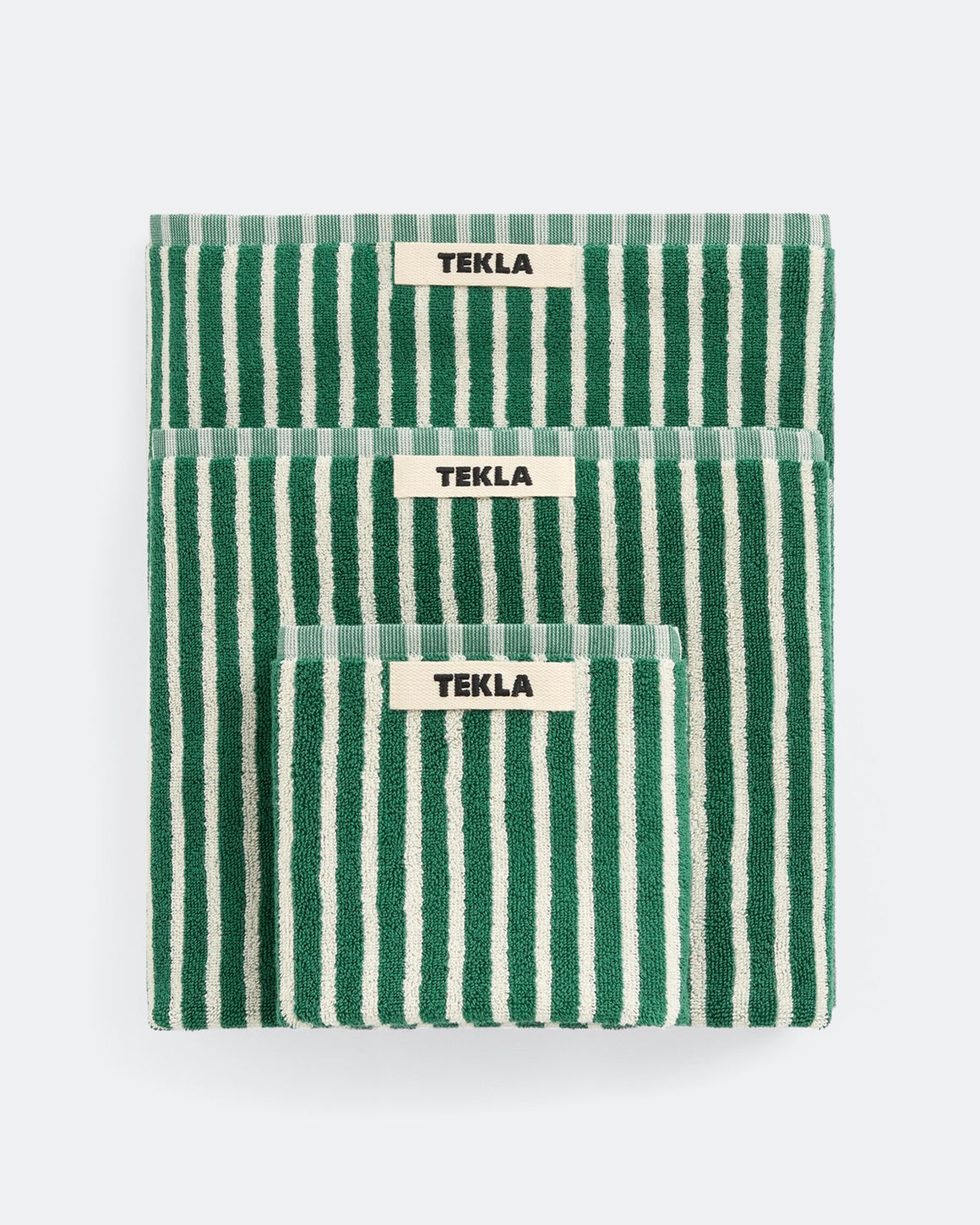 Tekla - Terry Towel - Teal Green Stripes - UP THERE