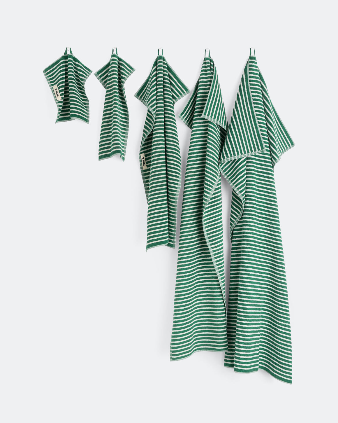 Tekla - Terry Towel - Teal Green Stripes - UP THERE