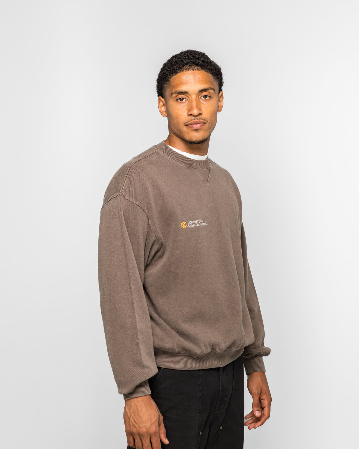 thisisneverthat - Authentic Tradition Crewneck - Dark Mocha - UP THERE