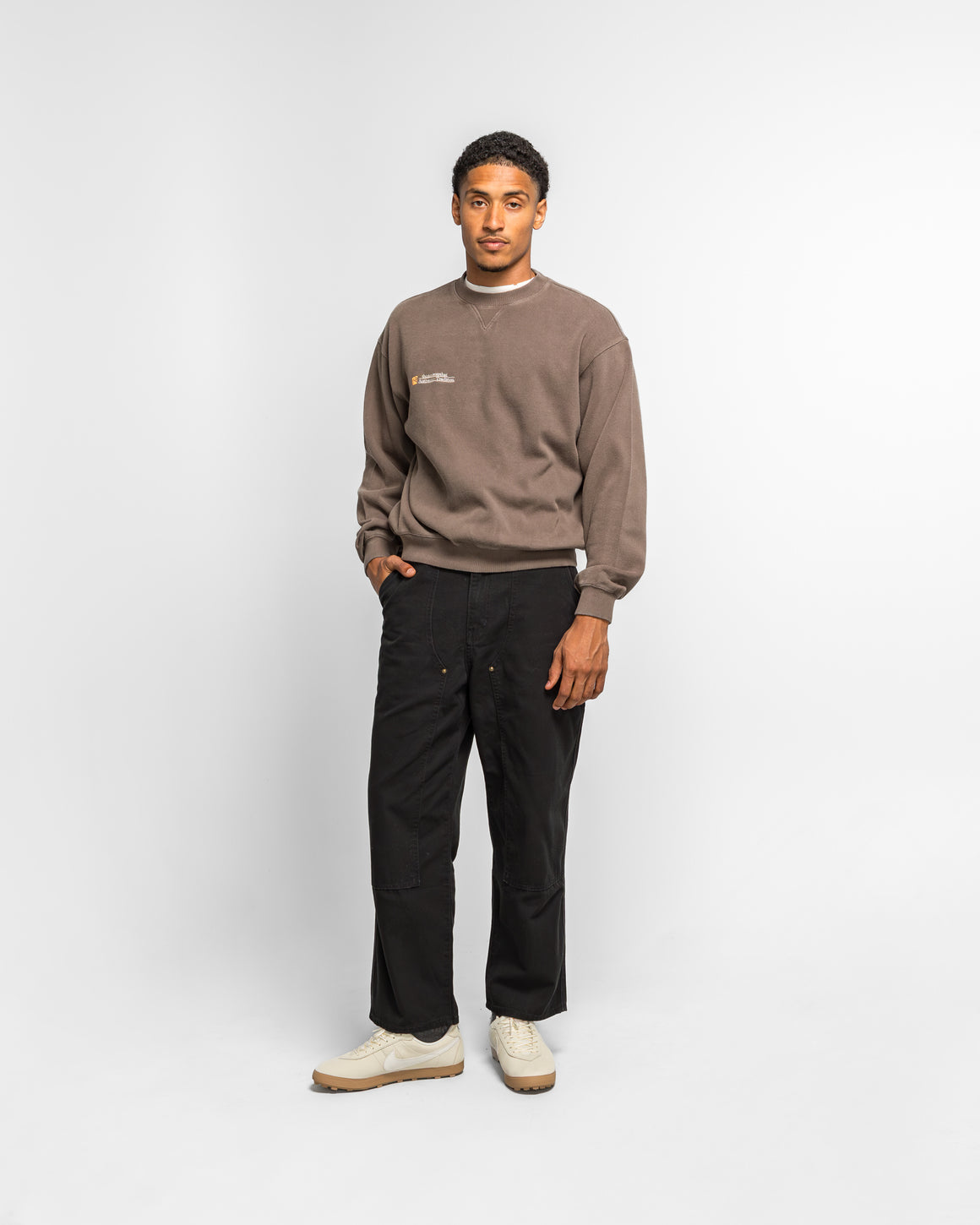 thisisneverthat - Authentic Tradition Crewneck - Dark Mocha - UP THERE