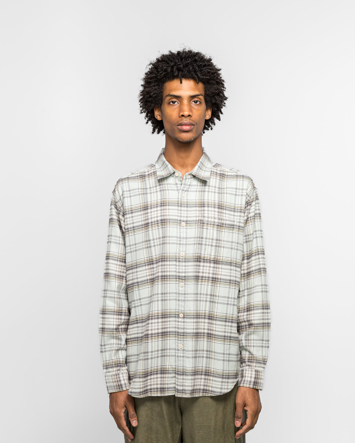 thisisneverthat - Flannel Check Shirt - Sage - UP THERE