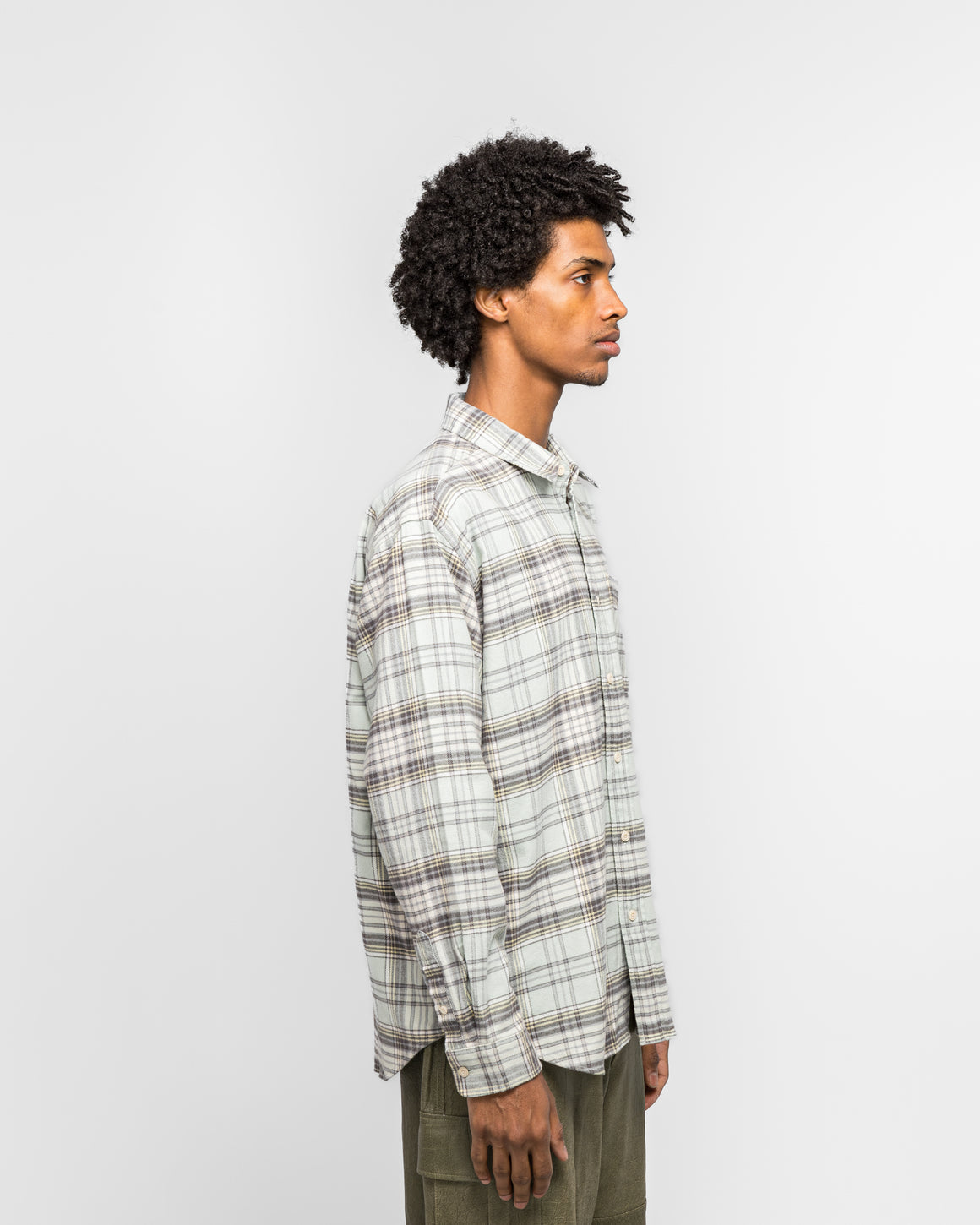 thisisneverthat - Flannel Check Shirt - Sage - UP THERE